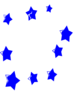 White Fireworks With Blue Stars Clip Art