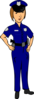 Blue Police Woman Clip Art