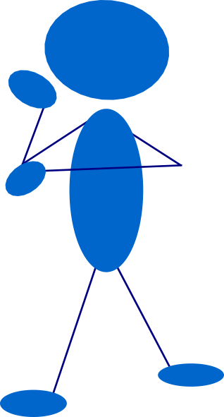 Thinking Blue Stick Man