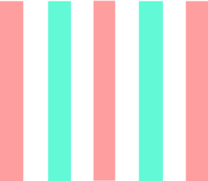 Vertical Coral & Turquoise Stripes Clip Art
