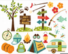 Girls Camping Clipart Image