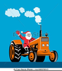 Santa On A Tractor Clipart Image