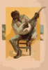 [african American, Seated, Playing Banjo] Clip Art