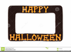 Black White Happy Halloween Clipart Image