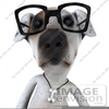 Dog Wearing Glasses Clipart Image
