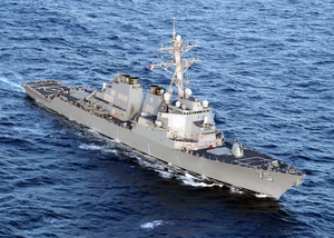 The Guided Missile Destroyer Uss Donald Cook Underway In The Mediterranean Sea. Image