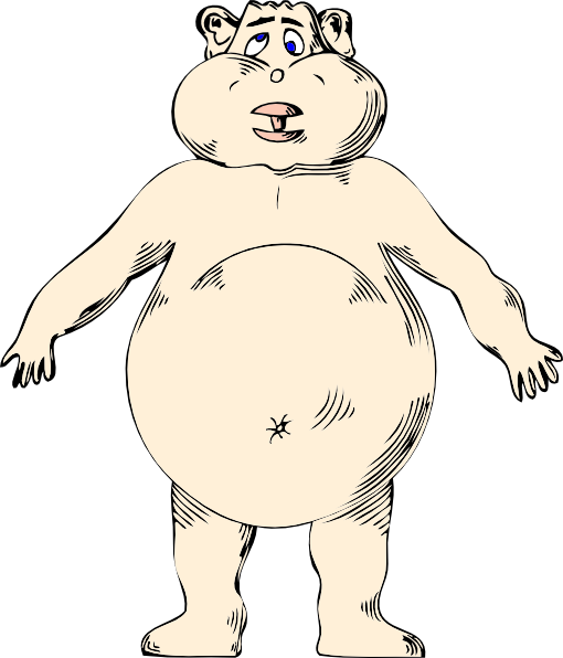 fat boy clipart. Goofy Naked Fat Guy clip art
