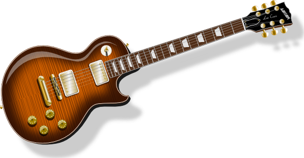 Guitar With Flametop Finish clip art - vector clip art online, royalty free