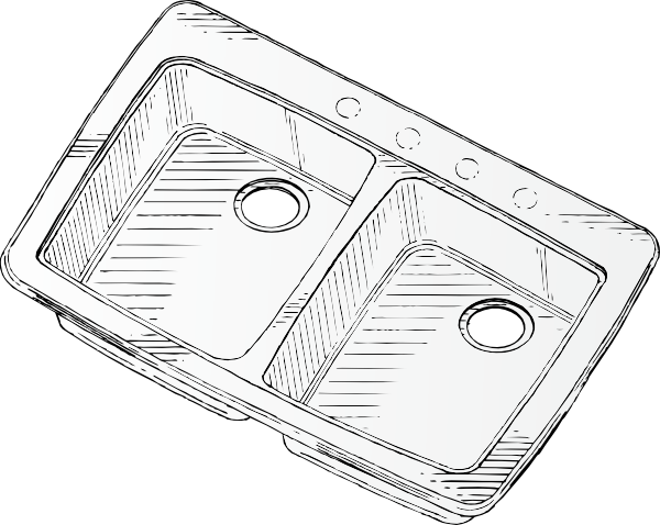 Steel Double Sink clip art