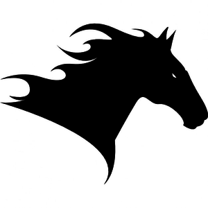 Horse Head Side View To The Right Silhouette Image