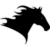 Horse Head Side View To The Right Silhouette Image