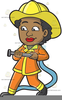 Woman Firefighter Clipart Image