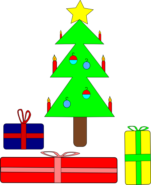 free clipart christmas tree with presents - photo #28