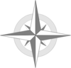 Compass Rose (gray) Clip Art
