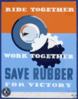 Ride Together - Work Together - Save Rubber For Victory  / Ballinger. Clip Art