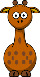 Brown Giraffe With 11 Dots Clip Art