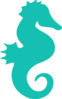 Blue Green Seahorse Clip Art