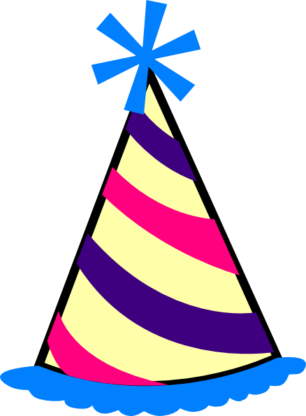 Birthday Hat (blue, Purple, Pink, Yellow) Clip Art at Clker.com