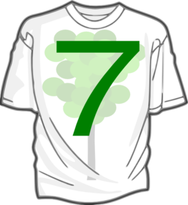 Green 7 T-shirt 7 Clip Art