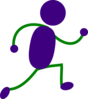 Running Man Purple And Green Clip Art