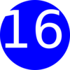 Number 16 Blue Background Clip Art