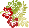 Hibiscus Red Browns Clip Art
