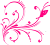 Pink Butterfly Flourish Clip Art