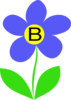 Blue Flower Letter B Clip Art