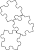 Black White Puzzle Piece  Clip Art