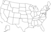 United States Map With States B&w Clip Art