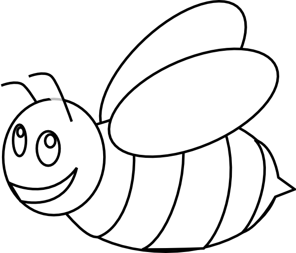 cute bee clipart black and white - photo #11