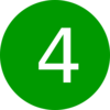 Number 4, Round, Green Clip Art