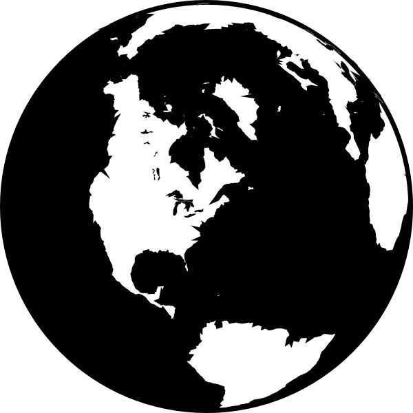 clipart globe black and white - photo #5