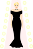 Woman In Black Dress Clip Art