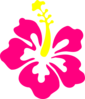 Happy Pink Hibiscus Clip Art