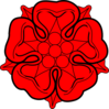 Red Flower Heraldric Clip Art
