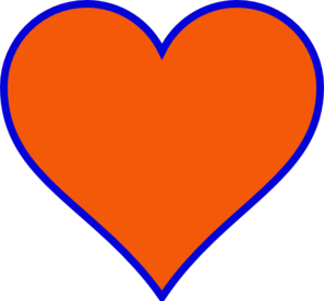 Orange & Blue Heart Clip Art at Clker.com - vector clip ...