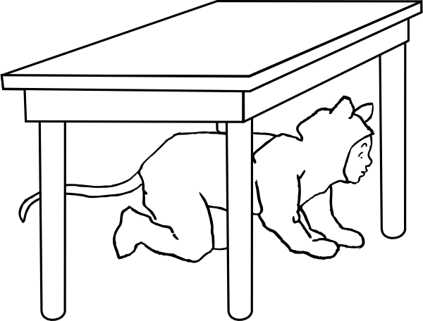 clipart cat under the table - photo #8