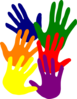 Hands - Various Colors Overlapping Clip Art