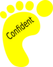 Yellow Left Foot Confident  Clip Art
