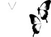 Butterfly, All White, Plain Clip Art