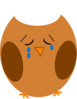 Sad Owl Brown Clip Art