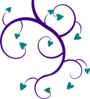 Turquoise Heart Swirl Clip Art