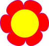 Red Flower Yellow Center Clip Art