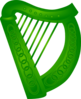 Irish Harp Green Clip Art