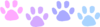 Pastel Paw Prints Clip Art