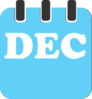 December Teal Clip Art