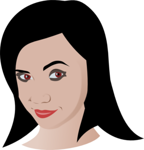 Brunette Girl With Brown Eyes Clip Art