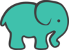 Teal Elephant Clip Art