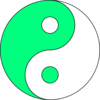 Lime Green/white Ying Yang Clip Art